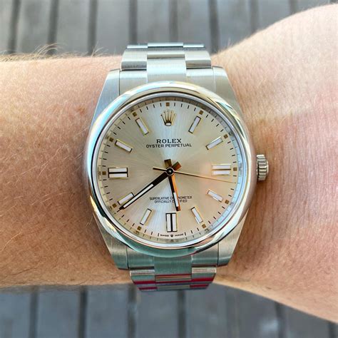 123400 rolex|rolex 124300 silver review.